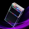 Latest USB Smoking Lighter Transparent Colorful Atmosphere Light Lamp Multifunctional Herb Tobacco Cigarette Holder Stash Case Portable Storage Box Container