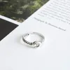 Obrączki ślubne błyszczący księżyc koreański antyczny nieregularny łańcuszek regulowany pierścionek w kolorze srebrnym dla kobiet projektant hurtowy