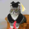 Kostiumy dla kotów Pet Doctoral Hat Dress Costume Puppy Graduation Odzież Kitten Cap Mini Akcesoria Pies