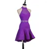 Stage Wear Violet Standard Jupe De Danse Latine Femmes Avancé Tango Rumba Samba Robe De Jeu Sexy Adulte Compétition Robes De Danse