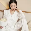 Женская одежда для сна Crlaydk 2023 Spring Loungewear Установите две части Жаккард лук