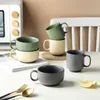 Mugs 350/420ml Vintage Ceramic Mug for Tea Home Breakfast Oatmeal Coffee Handgrip Cups Heat Resistant Office Drinkware Tools R230712