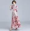 New Women Dresses Designer Clothes Print Button Front Lapel Neck Casual Dress Office Ladies Sexy Slim Pleated Floral Printed Dresses