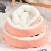 Cat Cushion Bed Soft Lamb Velvet Warming Pet Bed Universal Round Bed For Cats And Dogs, Anti-Slip Bottom Cat Nest