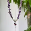 Choker Bohemian Crystal Necklaces Natural Stone Necklace For Women Irregualr Beads Amethysts Pink Quartz Lapis