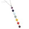 Collane con ciondolo 7 Chakra Reiki Beads Healing Gemstone Charms Ciondolo Yoga Bilanciamento Collana Lapislazzuli/Turchese/Ametista/Giada HKD230712