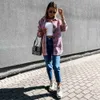 Women's Blouses Shirts Casual Loose Long Sleeve Plaid Shirt Blouse Spring Fall Pocket Button Office Shirts Top 2021 Pink Slim Women Clothing Tops Femme L230712
