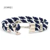 Bracciale Uomo Ancora in Nylon in Blu Navy e Ancora in Ottone L230704