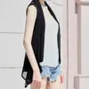 Women's Tanks Solid Color Sweet Mid-Length Back Hollow Out Lace Vest Jacket Skin-touching Tops Sleeveless Streetwear