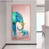 Elefante Chinês Tradicional Abstrato Estampado Dourado Pintura Arte de Parede Poster em Tela para Sala de Estar Escritório Decoração de Casa L230704