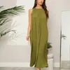 Casual Kleider Solide Lose-taille Damen Kleid 2023 Sommer Mode Oansatz Für Frauen Elegante Ärmellose Vestido De Mujer 26388