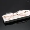 Sunglasses Women Rimless Reading Glasses Rhinestone Decoration Spiral Anti Blue-ray Elegant Eyeglasses Eyewear For Woman 2023