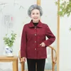 Chaquetas de mujer, ropa de Otoño Invierno para abuela, chaqueta de terciopelo/sin terciopelo, ropa de abrigo bordada para ancianos de mediana edad, corta para madre