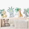 Autres autocollants décoratifs mignons animaux africains éléphant girafe feuilles Stickers muraux pépinière aquarelle vinyle sticker mural enfants enfants bébé chambre décor x0712