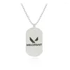 Hänge Halsband Game Valorant Halsband Rostfritt Dog Tag Stål Bilnyckelringar Nyckelhållare Gaming Keyfob Present till Fans