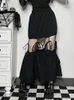 Юбки винтажные панк -гранжные брюки Юбка Женщины Гот темная уличная одежда Хараджуку