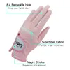 Pacote de luvas esportivas 1 par feminino golfe rosa micro fibra macia respirável antiderrapante mão esquerda e direita feminina 230712