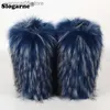 Boots Women's Winter Faux Fox Fur Snow Boots Woman Plush Warm Fur Boots Luxury Footwear Girls' Furry Fur Bottes Fashion Fluffy Shoes T230712