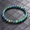 Strand 6mm Natural Stone Beaded Bracelet Lapis Lazuli Onyx Beads Round Gold Color Ball Charm Women Men Jewelry Gifts