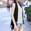 Women's Tanks Solid Color Sweet Mid-Length Back Hollow Out Lace Vest Jacket Skin-touching Tops Sleeveless Streetwear