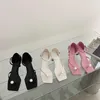 Sandalias AIYKAZYSDL con correa en el tobillo y cuentas para mujer, zapatos de tacón bajo con diseño de moda para mujer, zapatos rosas, blancos y negros, verano 2023