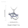 Подвесные ожерелья Eudora 925 Серебряный серебряный синий кристалл Древний Египт Глаз Гора Подвесной Ожерелье Удача глаз
