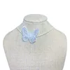 Choker Girls Three-dimensional Openwork Lace Butterfly Collar Sweater Chain Insect Leather Rope Clavicle Necklace