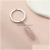 Key Rings Wire Wrap Natural Stone Hexagonal Prism Healing Crystal Pink Car Decor Keyholder Keychains For Women Men Drop Delivery Jewe Dhwyl