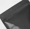 Sacos de embalagem com zíper de vedação térmica por atacado Folha de alumínio Mylar Tear Notch Black Matte Stand Up Bag JL1528