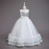 Mädchenkleider Mädchen Sommer Pailletten bestickte Schleife elegantes Netz Gaze Puffy Kleid Hochzeitskleid Bühnenkostüm Ballkleid Mädchenkleidung SweetHKD230712