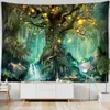 Tapisseries Lanterne Arbre De Vie Tapisserie Tenture Murale Psychédélique Sorcellerie Mystère Tapiz Hippie Bonne Chance Fond Tissu Décor À La Maison R230713