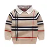 2021 Autumn Winter Boys Sweater Knitted Striped Sweater Toddler Kids Long Sleeve Pullover Children Fashion Sweaters Clothes