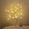 Candeeiros de mesa modernos e minimalistas LED Tree Light Flor de cerejeira Rosa Lâmpada de iluminação Decoração de Natal USB Pequena Noite