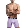 Underpants Men's Long Leg Boxer Underwear Shorts With Opening Front Fly Pouch Sporting Breathable Running Underpants Seamless Boxershort J230713