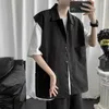 Men's Vests Men's Sleeveless Jacket Spring Autumn Casual Travels Tops Thin Vest Waistcoat Male Clothes Retro Solid Femme Office Lady