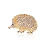 Brosches Ladies Creative Hedgehog Brooch Fashion with Rhinestones Cartoon Animal Corsage Retro Pins Spuckle Pin For Coat Jacket