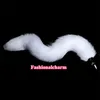 70cm 27 5 - Real Genuine White Fox Pelliccia Coda Plug Metallo Acciaio Butt Plug Anale Inserto Sexy Stopper Cosplay Toy310s