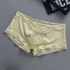 Underpants Sexy Hot Selling Ice Silk Men Underwear Seamless Transparent Boxer Shorts Ultrathin Breathable Comfortable Panties Underpants J230713