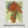 ヴィンセント・ヴァン・ゴッホ・ベーズによる有名な絵画とポピーとの印象派の花の手塗りのオイルアートワークの家の装飾