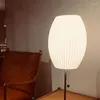 Lampadaires Soie Ombre Lampe Japonais Minimaliste Décoration Lumières Pour Salon Décor À La Maison Designer Creative LED Stand Lumière