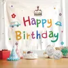 Tapestries Happy Birthday Tapestry Ins Hanging Cloth Party Background Decor Cloth Children Room Wall Cute Tapestry Home Decor Photo Props R230713