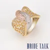 Bröllopsringar Brud Talk Fashion Rings smycken Butterfly Exquisite Cubic Zirconia For Women Dubai Wedding Engagement Ring Jewelry 230713