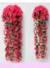 Decorative Flowers 100Pcs/lot 18 Branchs/Bouquet Artificial Silk Orchids Flower Vine Wisteria Rattan Craft Ornament For Home Wedding Holiday