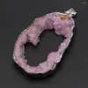 Подвесные ожерелья натуральные розовые розовые агаты заклинают нерегулярное покрытие для украшения ювелирных изделий.