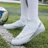 Sukienka buty wysokie kostki piłka nożna Outdoor antypoślizgowe długie kolce buty piłkarskie duże rozmiary 48 ultralekkie knagi trampki męskie 230712