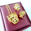 Pendant Necklaces Leopard Head Hanging earrings Cubic Zirconia Stone Panther necklace earring for Women designer copper jewelry set trend 230712