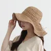 Wide Brim Hats Ladies Spring Temperament Straw Hat Big Bucket Foldable Summer Luffy Helen Kaminski Beach Cap Woman Raffia