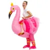 Mascotte Kostuums Volwassen Flamingo Opblaasbare Kostuums Kerst Halloween Kostuum Maskerade Partij Cartoon Rollenspel Aankleden voor Man 1488