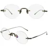 Sunglasses Frames Fashion Glasses Women's Rimless Round Titanium Optical Eyeglasses