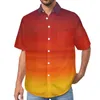 Men's Casual Shirts Sunset Colorful Print Vacation Shirt Hawaiian Funny Blouses Male Plus Size 4XL